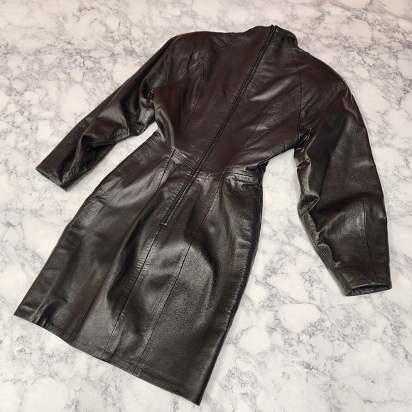 Vintage Michael Hoban Leather Dress - Picture 6 of 12